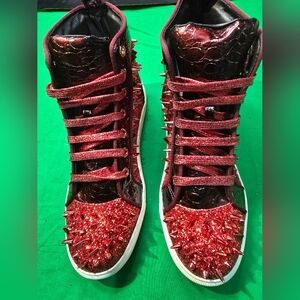 Men High Top Glitter Spike Sneakers Size 9.5 New without Box